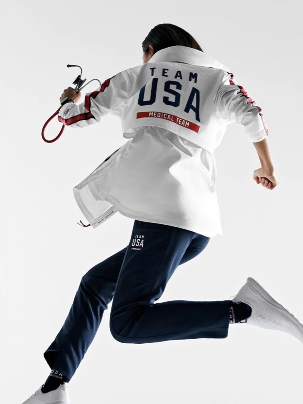 FIGS Team USA Olympics & Paralympics Medical Jacket L White Rare- Unisex fit.